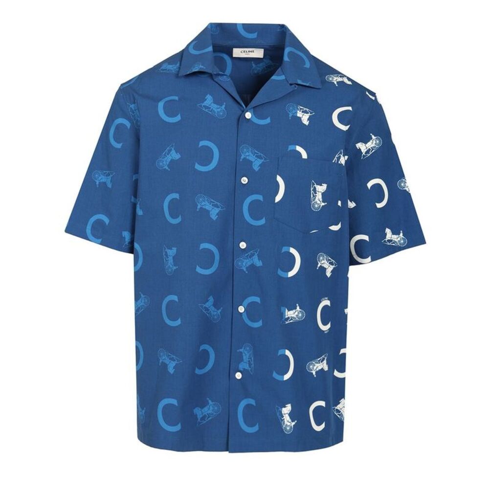 Celine Men Cotton Bowling Shirt